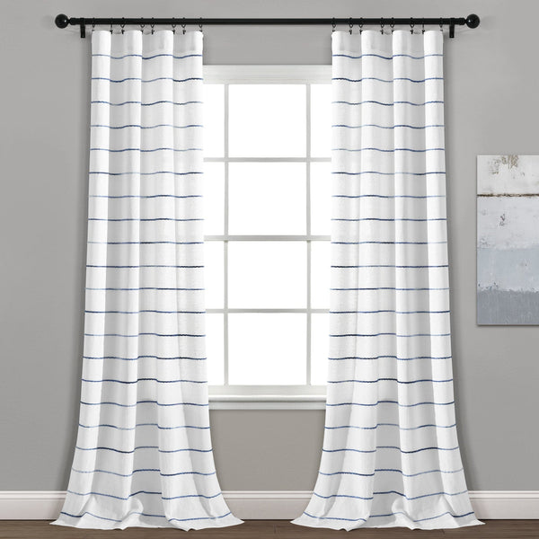 lush décor Ombre Stripe Yarn Dyed Recycled Cotton Blend Window Curtain Panel Set