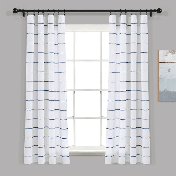 Lush Décor Ombre Stripe Yarn Dyed Recycled Cotton Blend Window Curtain Panel Set