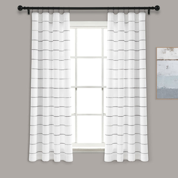 Lush Décor Ombre Stripe Yarn Dyed Recycled Cotton Blend Window Curtain Panel Set