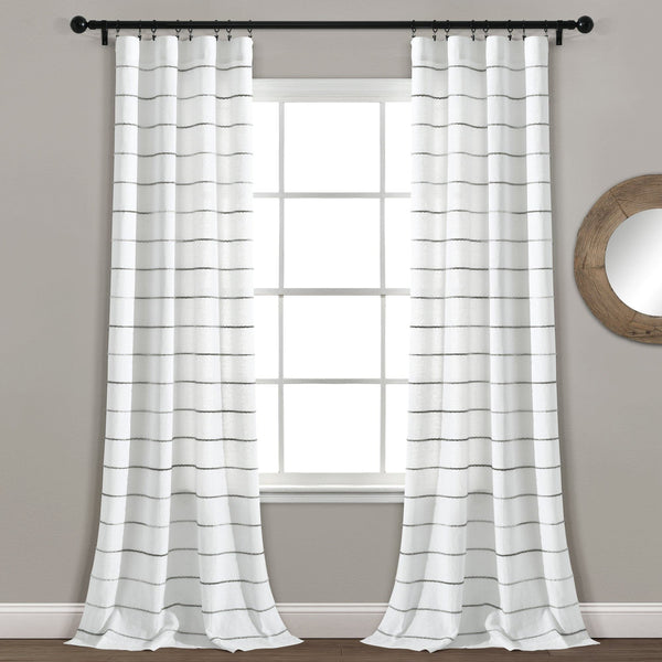 Lush Décor Ombre Stripe Yarn Dyed Recycled Cotton Blend Window Curtain Panel Set