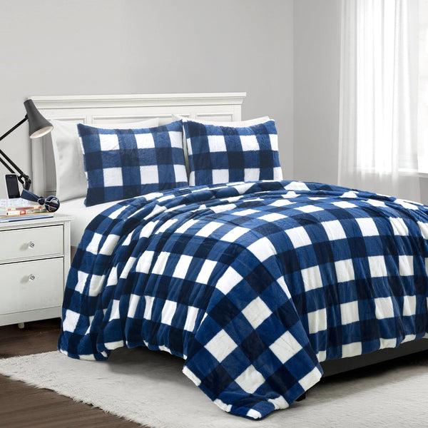 Lush Décor Plaid Ultra Soft Faux Fur All Season Comforter Set