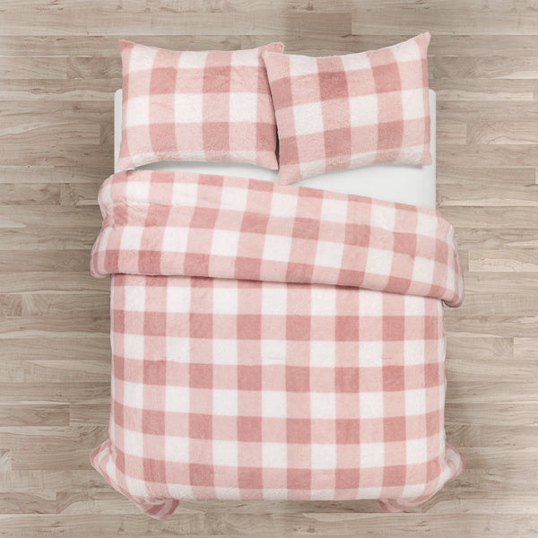 Lush Décor Plaid Ultra Soft Faux Fur All Season Comforter Set