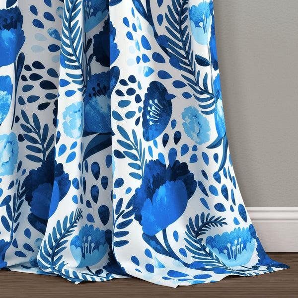 Lush Décor Poppy Garden Light Filtering Window Curtain Panel Set