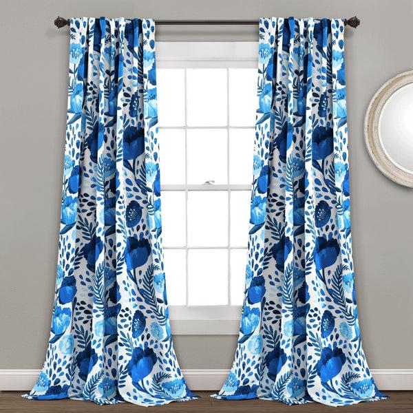 Lush Décor Poppy Garden Light Filtering Window Curtain Panel Set