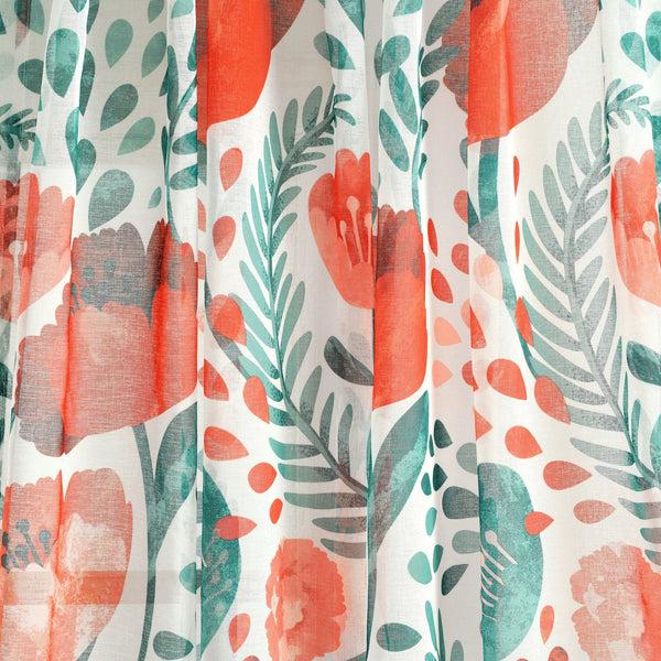 Lush Décor Poppy Garden Sheer Window Curtain Panel Set