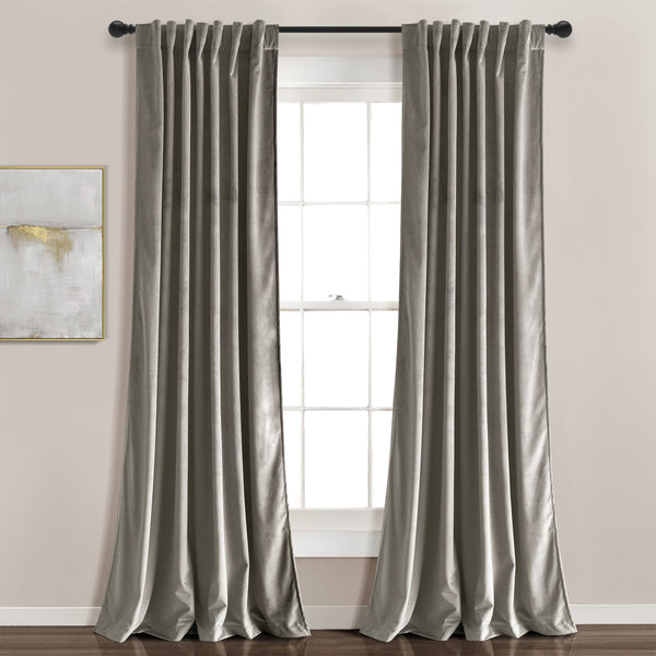 Lush Décor Prima Velvet Solid Back Tab Rod Pocket Light Filtering Window Curtain Panel Set