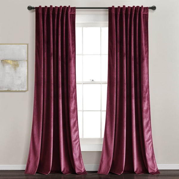 Lush Décor Prima Velvet Solid Back Tab Rod Pocket Light Filtering Window Curtain Panel Set