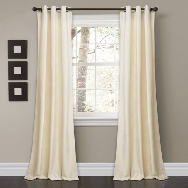 lush décor Prima Velvet Solid Grommet Light Filtering Window Curtain Panel Set