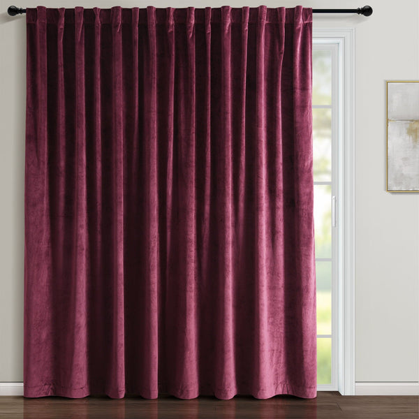 Lush Décor Prima Velvet Solid Ultra Wide Light Filtering Window Curtain Panel