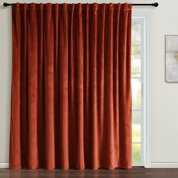 Lush Décor Prima Velvet Solid Ultra Wide Light Filtering Window Curtain Panel