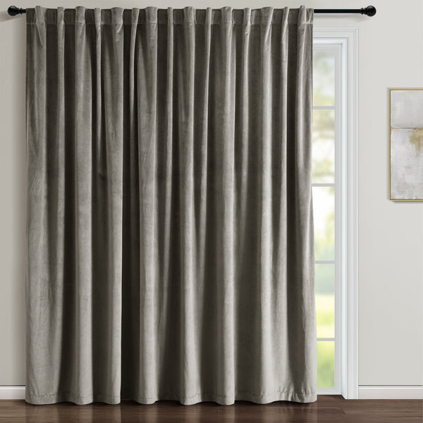 Lush Décor Prima Velvet Solid Ultra Wide Light Filtering Window Curtain Panel