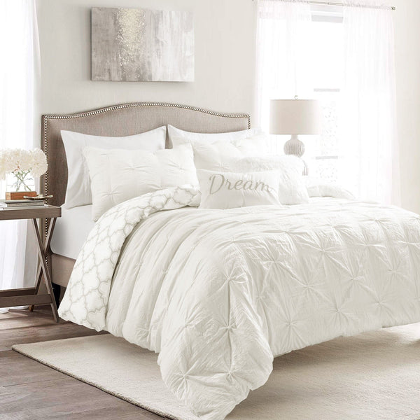 Lush Décor Ravello Pintuck Caroline Geo 7 Piece Comforter Set