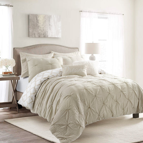 Lush Décor Ravello Pintuck Caroline Geo 7 Piece Comforter Set