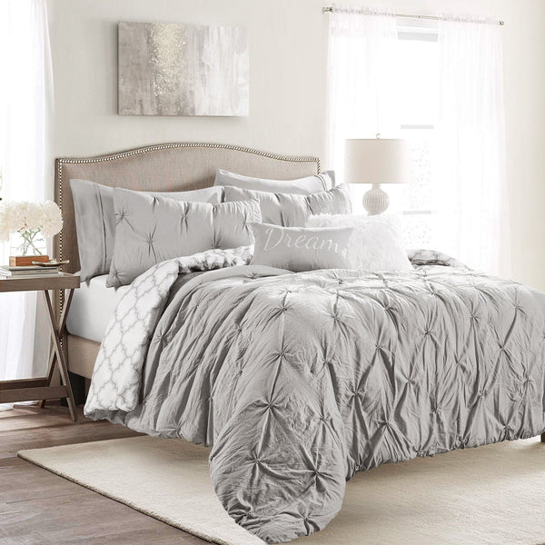 lush décor Ravello Pintuck Caroline Geo 7 Piece Comforter Set