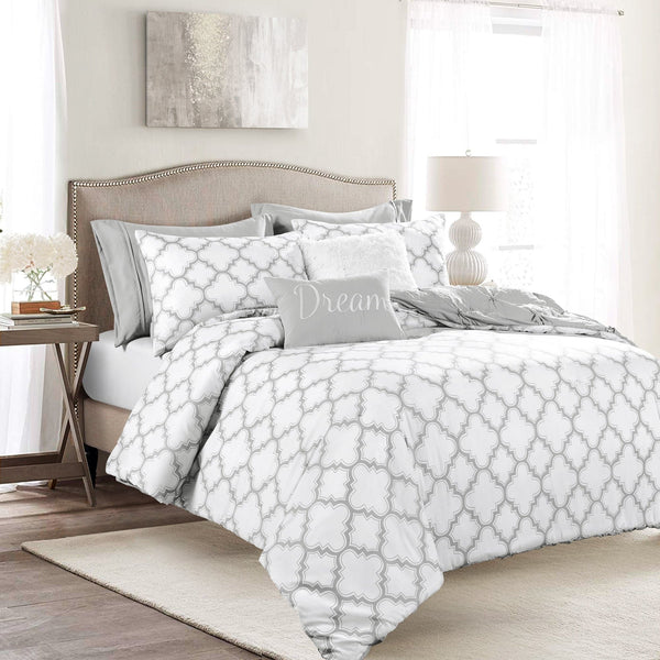 Lush Décor Ravello Pintuck Caroline Geo 7 Piece Comforter Set