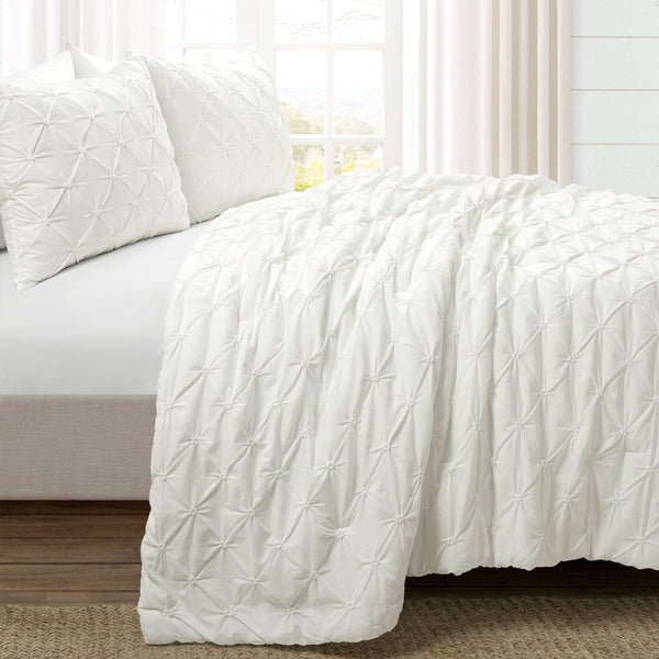 Lush Décor Ravello Pintuck Cotton Comforter 3 Piece Set