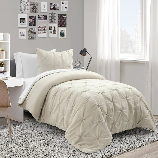 Lush Décor Ravello Pintuck Reversible Comforter Bed In A Bag