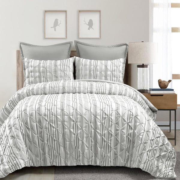 Lush Décor Ravello Pintuck Stripe 5 Piece Comforter Set
