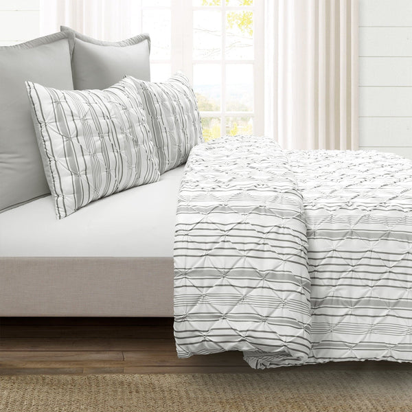 Lush Décor Ravello Pintuck Stripe 5 Piece Comforter Set