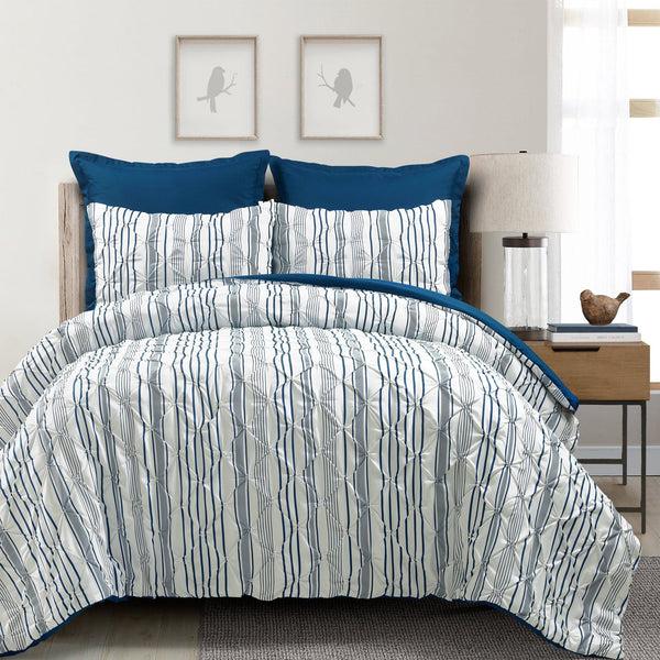 lush décor Ravello Pintuck Stripe 5 Piece Comforter Set