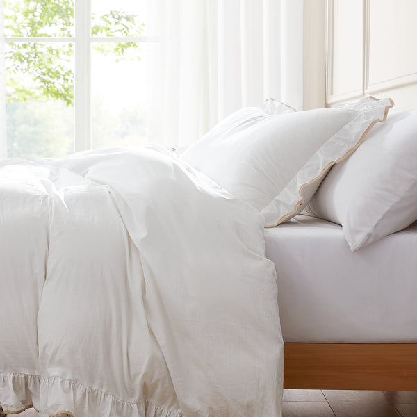 Lush Décor Reyna Contrast Edge Cotton Duvet Cover Set