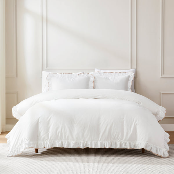 lush décor Reyna Contrast Edge Cotton Duvet Cover Set