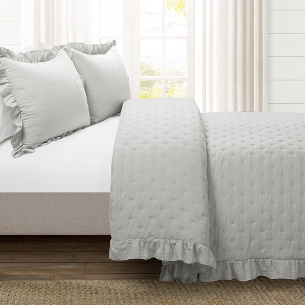 Lush Décor Reyna Ruffle Reversible Oversized 3 Piece Quilt Set