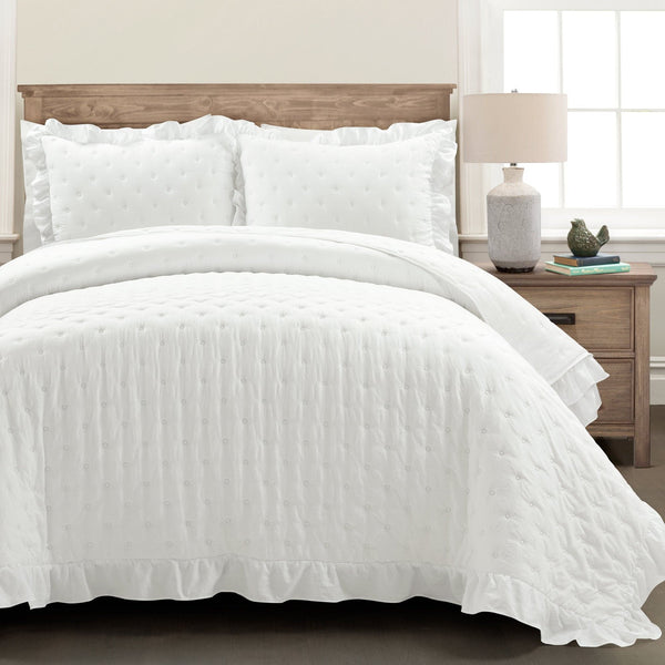 lush décor Reyna Ruffle Reversible Oversized 3 Piece Quilt Set