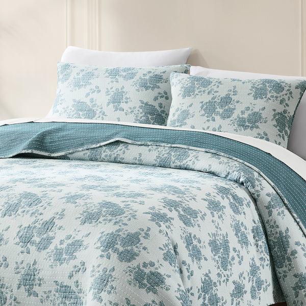Lush Décor Rose Garden Pick Stitch Jacquard Matelasse Coverlet Set