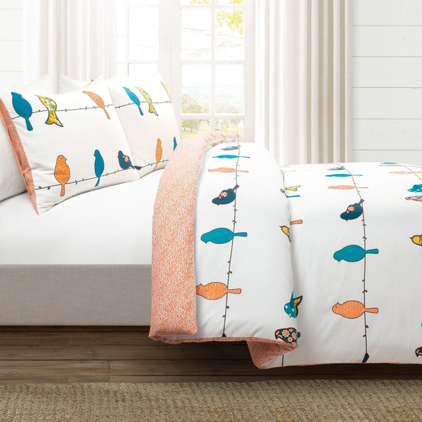 Lush Décor Rowley Birds Cotton Duvet Cover 3 Piece Set