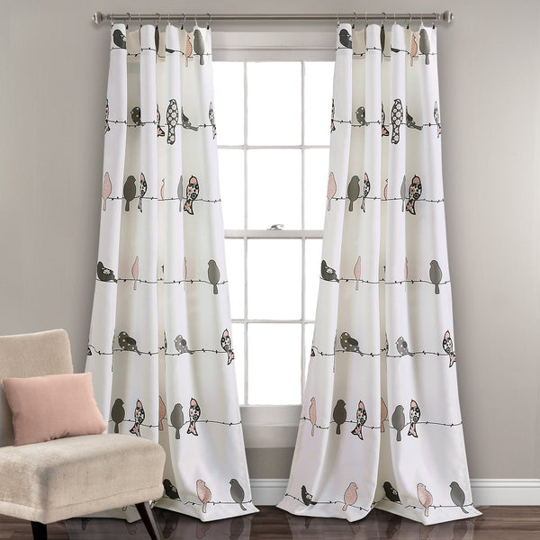 Lush Décor Rowley Birds Light Filtering Window Curtain Set