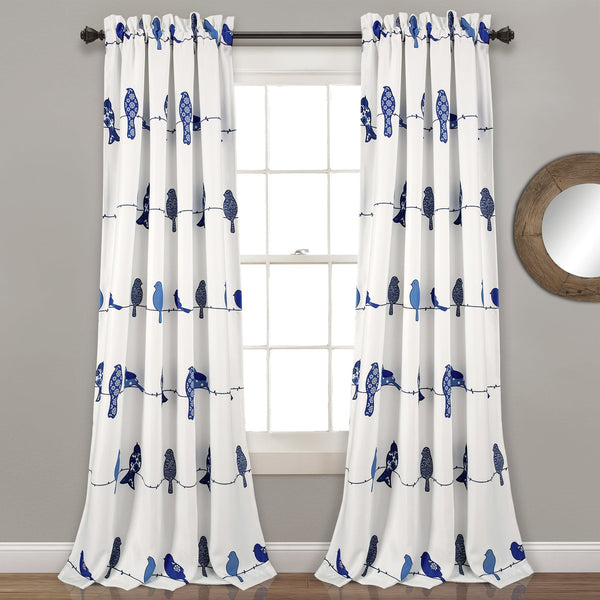 Lush Décor Rowley Birds Light Filtering Window Curtain Set