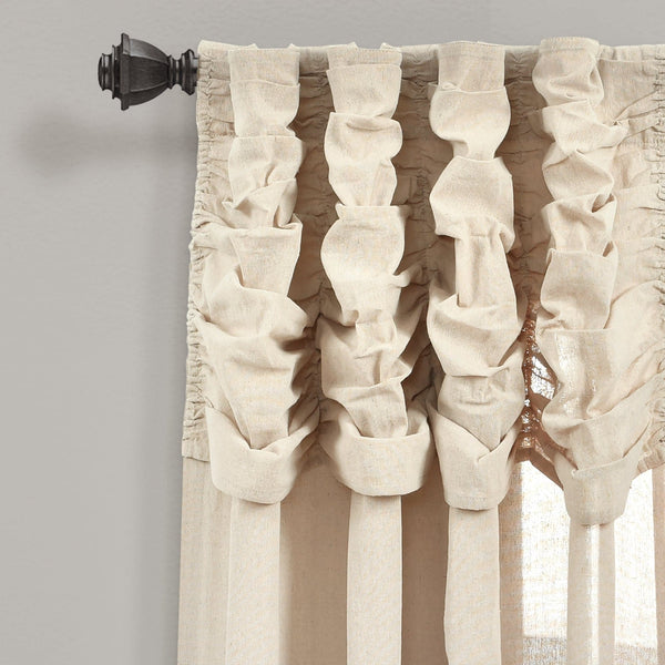 Lush Décor Ruched Waterfall Faux Linen Window Curtain Panel