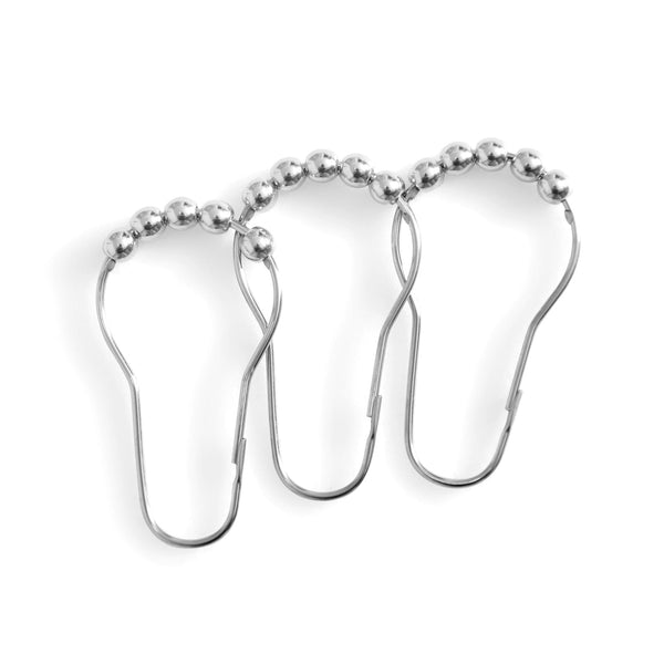 Lush Décor Rust Resistant Double Glide Metal Shower Curtain Hook Rings