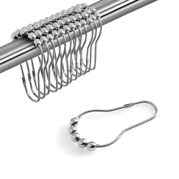 lush décor Rust Resistant Double Glide Metal Shower Curtain Hook Rings
