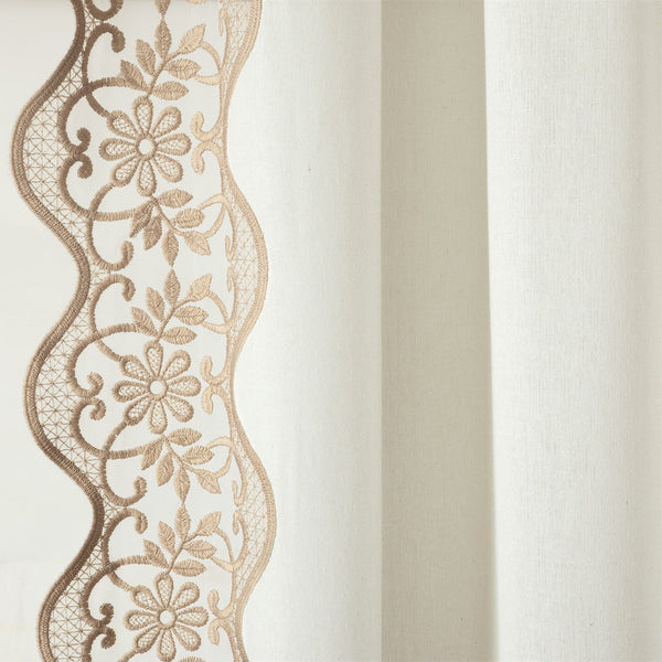 Lush Décor Scalloped Edge Lace Border Window Curtain Panel