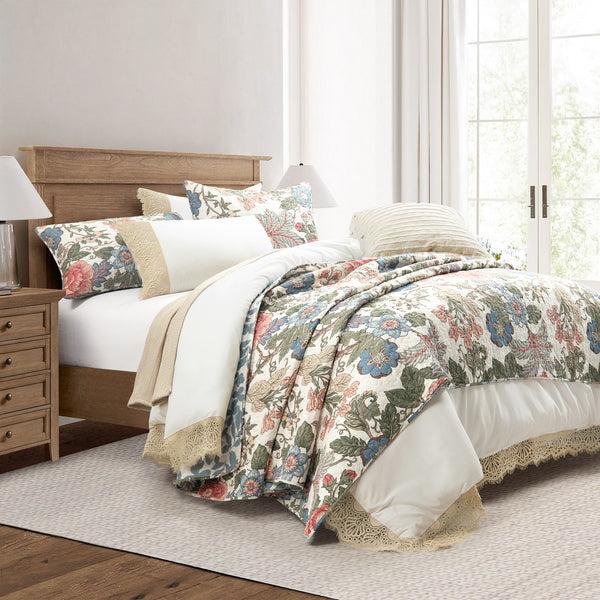 Lush Décor Scalloped Lace Cotton Duvet Cover 3 Piece Set