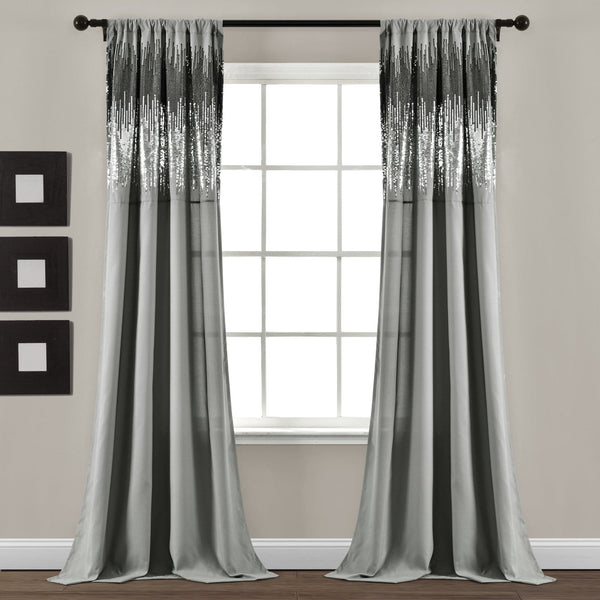lush décor Shimmer Sequins Window Curtain Panel Set