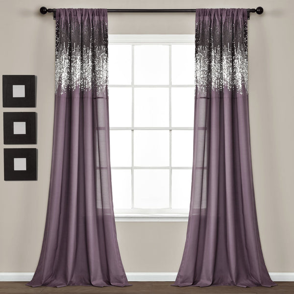 Lush Décor Shimmer Sequins Window Curtain Panel Set