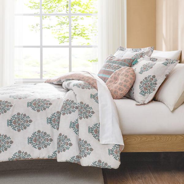 Lush Décor Sofia Flower Block Bouquet Comforter 5Pc Set