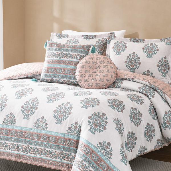 Lush Décor Sofia Flower Block Bouquet Comforter 5Pc Set