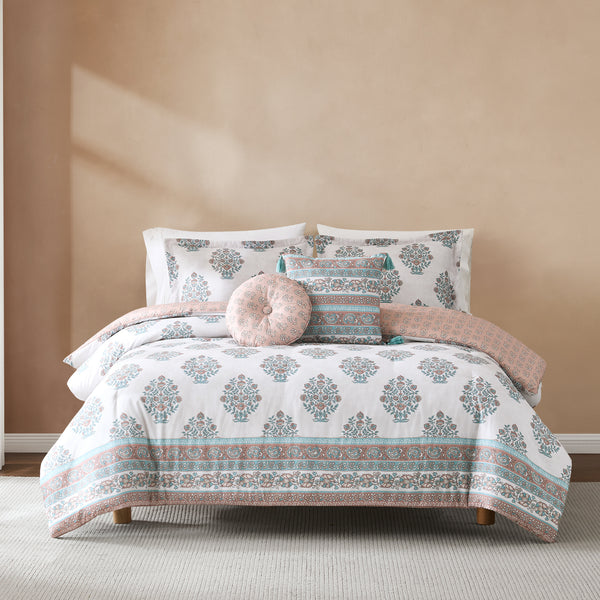 lush décor Sofia Flower Block Bouquet Comforter 5Pc Set