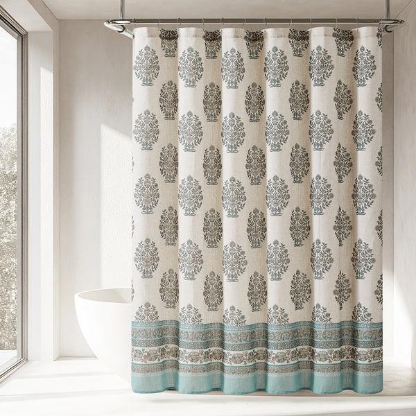 lush décor Sofia Flower Block Bouquet Shower Curtain