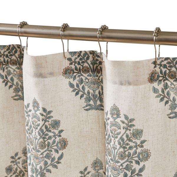Lush Décor Sofia Flower Block Bouquet Shower Curtain