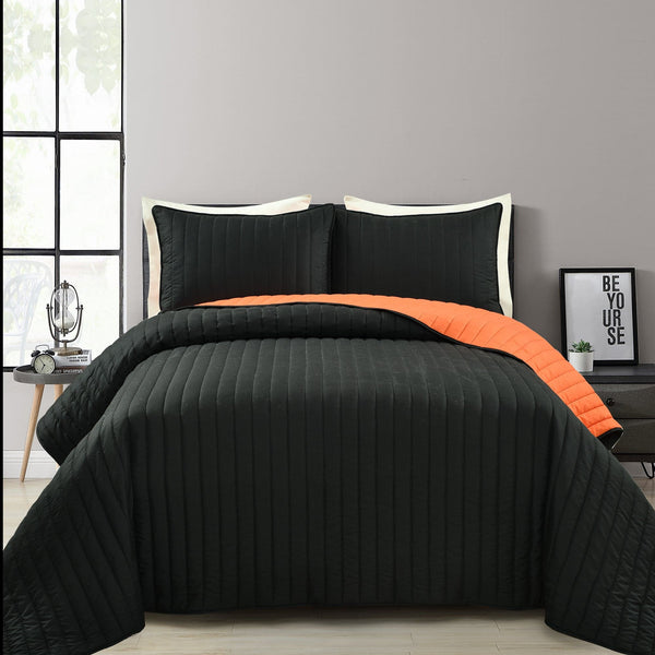 Lush Décor Soft Stripe All Season Quilt/Coverlet Set