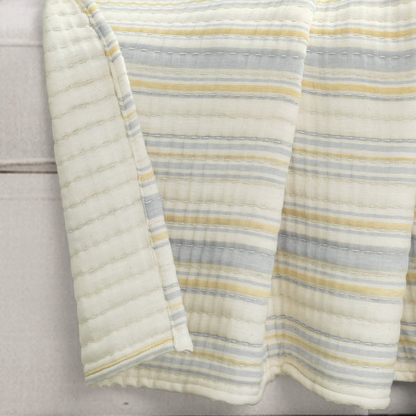 Lush Décor Solange Stripe Kantha Pick Stitch Yarn Dyed Cotton Woven Throw