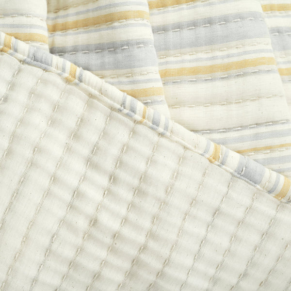 Lush Décor Solange Stripe Kantha Pick Stitch Yarn Dyed Cotton Woven Throw