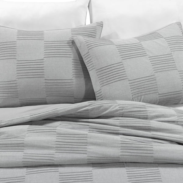 Lush Décor Sorano Chambray Textured Jacquard Cotton Duvet Cover 3 Piece Set