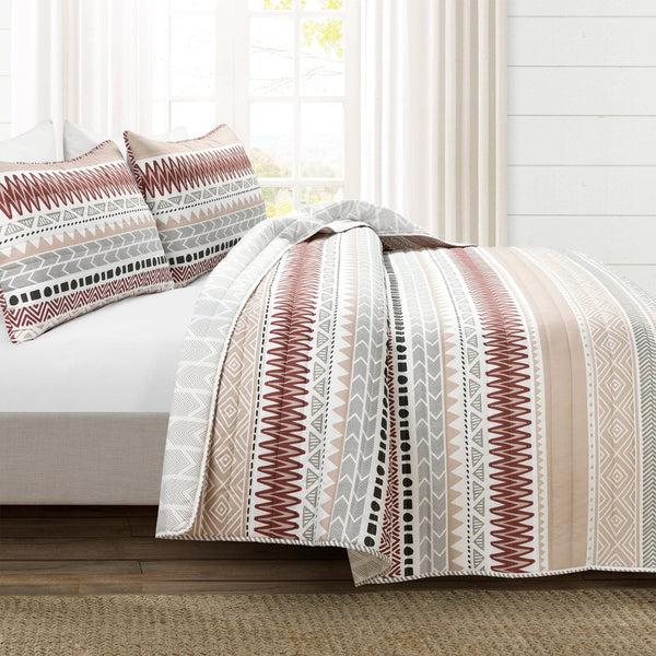 Lush Décor Southwest Stripe Reversible 3 Piece Quilt Set