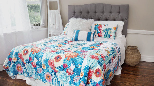 Lush Décor Southwest Vibrant Cactus Reversible 3 Piece Quilt Set